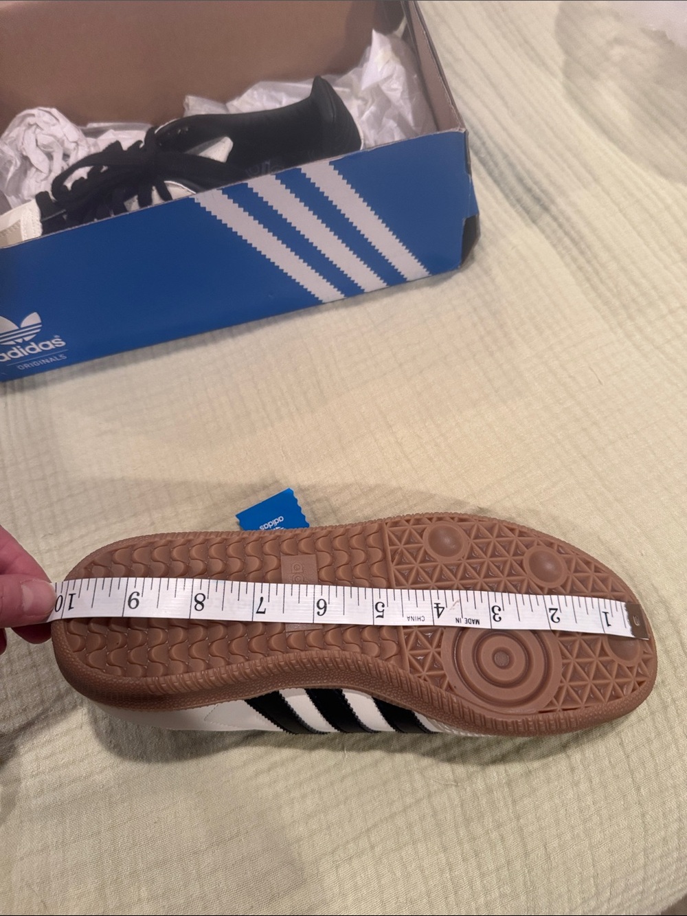 adidas Samba Sneakers in White, Black & Tan - Picture 5 of 6